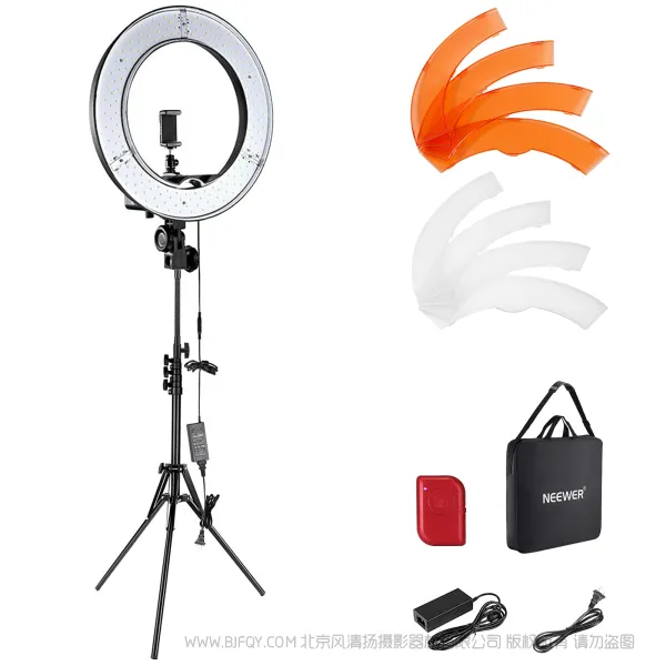 NEEWER RL-18 18 Inch LED Ring Light Kit  纽尔 手机环形灯套装(大)(美规）-2024款(反折支架/蓝牙遥控/冷靴云台/L型手机夹/套装包）